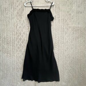 Vintage Breaking Loose Y2K Black Whimsi Dress Rosette Applique Sz M